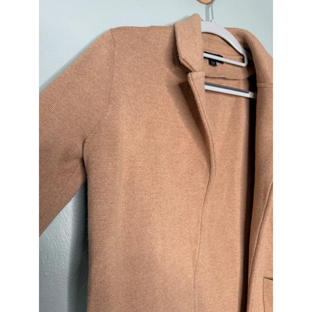 J. Crew 365 Sophie Open Front Sweater Blazer Tan Merino Wool‎ Blend